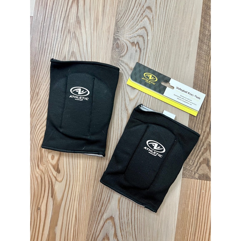Athletic Works Volleyball Knee Pads Black Contoured Soft Pad Protection Pair